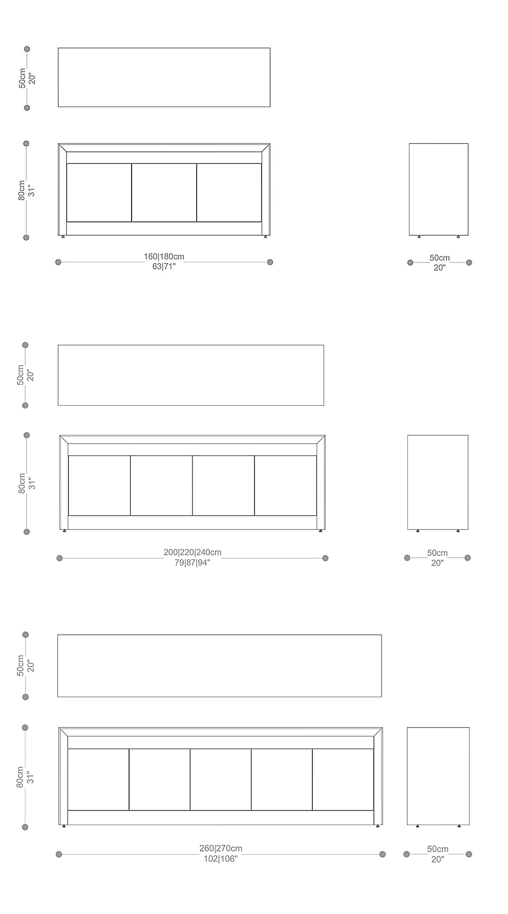 Image of the complete dimensions of the product